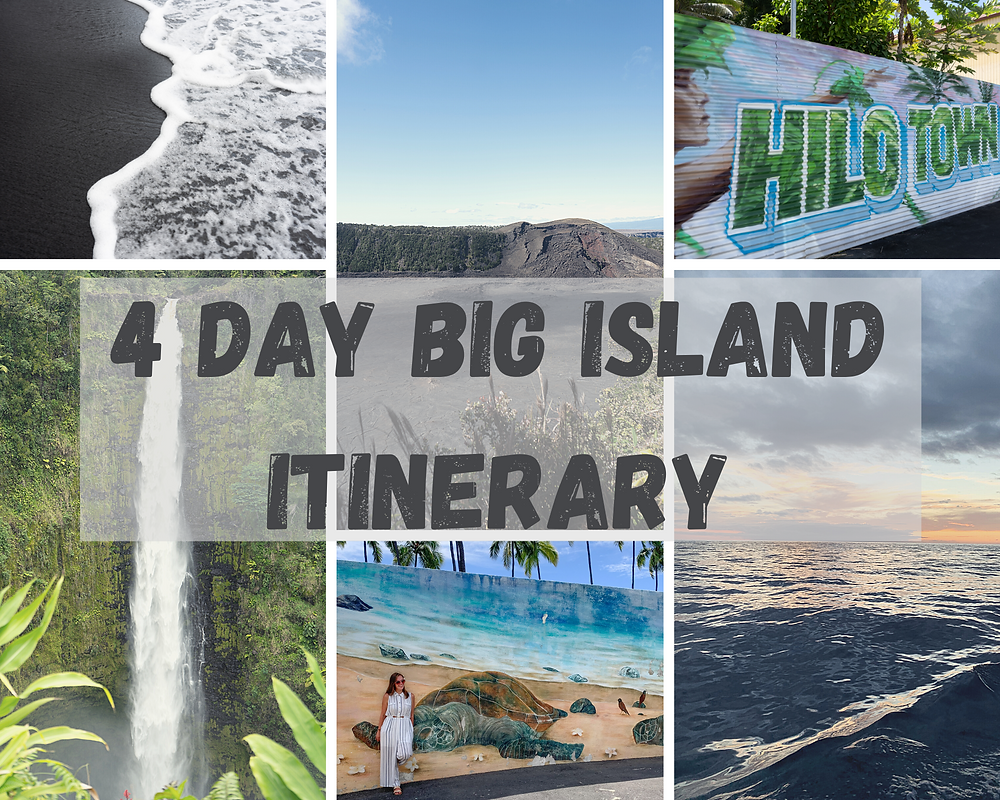 This itinerary describes two nights in kona and two nights in volcano village, and a return “circle island drive” to the airport: The Perfect 4 Day Big Island Hawai I Itinerary