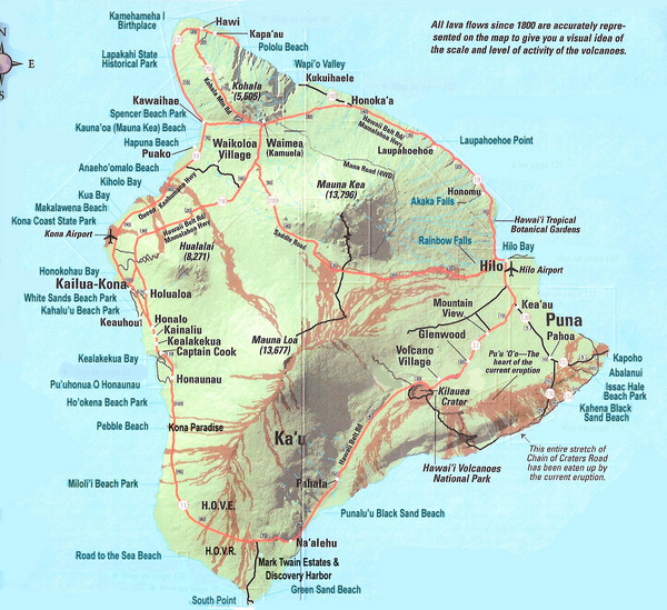 Kona Hawaii Attractions Map&nbsp;Package