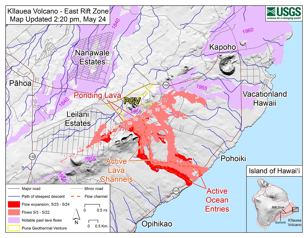 Exploring Big Island Volcano Eruption 2018 Map Package